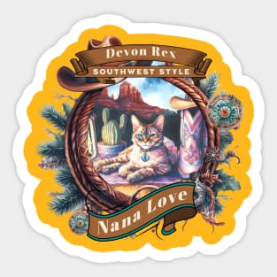 Southwest Sedona Country Cat Nana Love 3ED Sticker